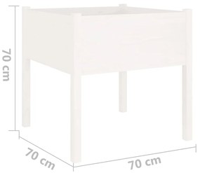 Vaso/floreira de jardim 2 pcs 70x70x70 cm pinho maciço branco