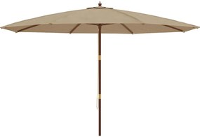Guarda-sol jardim c/ poste madeira 400x273 cm cinza-acastanhado