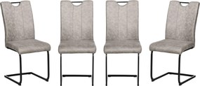Conjunto de 4 Cadeiras de Sala de Jantar, 43 x 58,5 x 99,5 cm (MESA NÃO INCLUIDA), Revestimento em Microfibra, Castanho