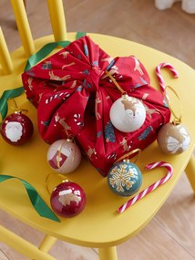 Lote de 6 bolas de Natal em 3D vermelho