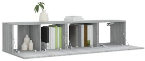 Conjunto móveis de TV 2 pcs madeira processada sonoma cinza