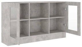 Armário vitrine 120x30,5x70 cm derivados madeira cinza cimento