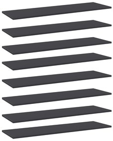 vidaXL Prateleiras p/ estante 8 pcs 100x30x1,5cm contraplacado cinza