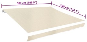 Lona para toldo creme 500x300 cm