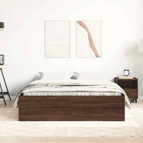 Estrutura de cama de casal pequena 120x190 cm carvalho castanho