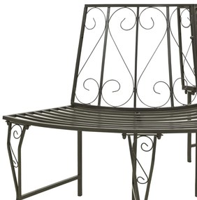 Banco de jardim para árvore semicircular 160 cm aço