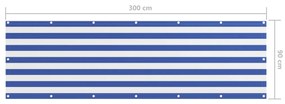 Tela de varanda 90x300 cm tecido Oxford branco e azul