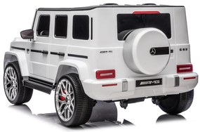 Carro elétrico para crianças Mercedes-Benz G63 AMG 24V, 4x4, 2 Lugares assento couro sintético, Rodas Eva Macias Branco