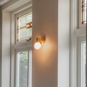 Candeeiro de parede moderno dourado IP44 - Cederic Up