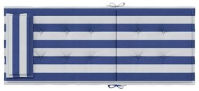 Almofadões cadeira encosto alto 6 pcs tecido oxford azul/branco