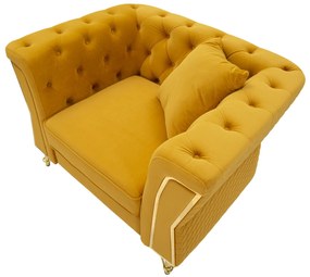 POLTRONA EMY MOSTARDA COM ALMOFADA 104X83X76 CM