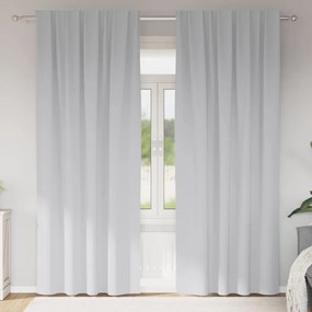 vidaXL Cortinas com cortinas 2 pcs Cinza Claro 225 x 140 cm Poliéster