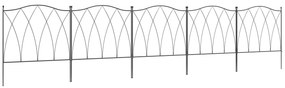 Outsunny Lote de 5 Cercas de Jardim decorativas em Metal Preto 305x62 cm Preto | Aosom Portugal