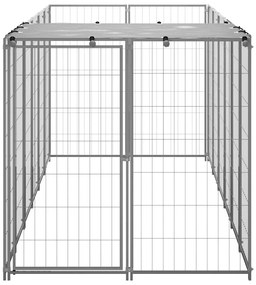 Canil para cães 330x110x110 cm aço prateado
