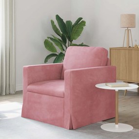 vidaXL Sofá Rosa 78 x 78 x 80 cm Veludo