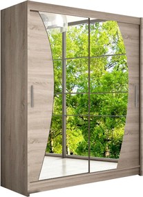 Roupeiro Closico 110, Trufa carvalho, 200x150x58cm, 127 kg, Portas para roupeiro: Deslizante, Número de prateleiras: 5, Número de prateleiras: 5