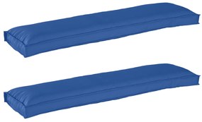 vidaXL Cojines de Palete para Banco 2 pcs Azul Royal 150x40x8 cm Tecido Oxford