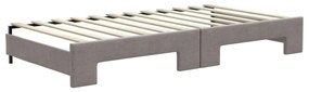 Sofá-cama com gavetão 100x200 cm tecido cinzento-acastanhado