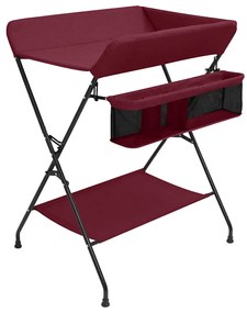 Mesa muda-fraldas ferro vermelho