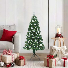 vidaXL Árvore de Natal artificial de canto Verde 120 cm PVC e Metal