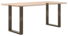 Pés para mesa de jantar em formato de U, 2 peças, aço natural, 70x(72-