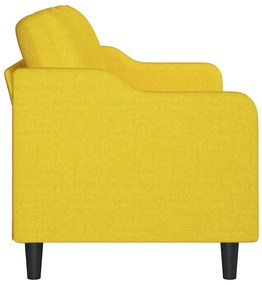 Sofá de 3 lugares 180 cm tecido amarelo-claro