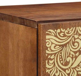 Armário Alto Castanho mel com detalhes em dourado