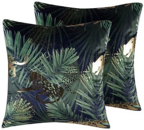 Conjunto de 2 almofadas decorativas verdes 45 x 45 cm BELLEROSE Beliani