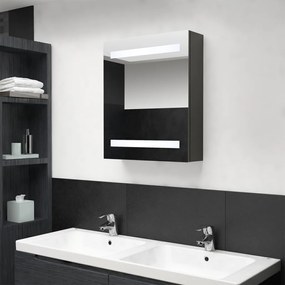 326487 vidaXL Armário espelhado casa de banho LED 50x14x60 cm antracite