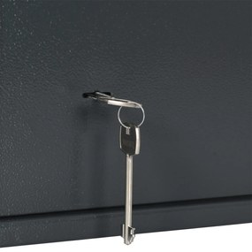 Caixa Segura com Fechadura de Chave Cinza Escuro 25x35x25 cm Aço