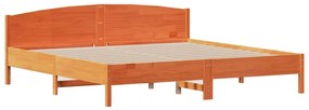Cama sem colchão 200x200 cm pinho maciço castanho-mel