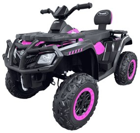 Moto 4 Eléctrica para crianças XT-SPEED 24V, 4x4, Rodas de borracha, Assento em couro sintético Rosa