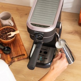 Máquina de café Express Cafelizzia 890 Rose Pro Espressos e cappuccino, 1350 W, sistema Thermoblock, 20 bares, modo automático para 1-2 cafés, vaporiz