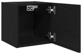 Gabinetes de TV Montados na Parede vidaXL 2 pcs Carvalho Preto 30,5x30