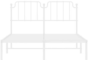 Estrutura de cama com cabeceira 135x190 cm metal branco