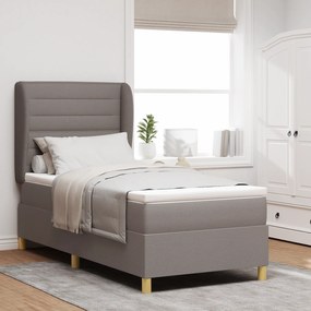 Cama Box com Colchão vidaXL Taupe 80x200 cm Tecido