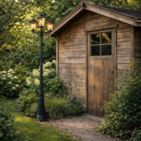 Lanterna de exterior rural preta IP44 - New Orleans 3