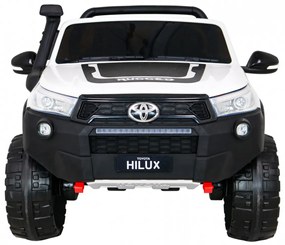 Carro elétrico para Crianças Toyota Hilux 12V, 4x4 Rodas Espuma EVA, Assento couro ecológico Branca