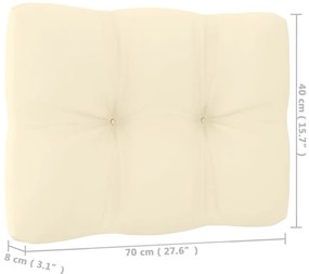 7 pcs conjunto lounge de jardim c/ almofadões pinho maciço