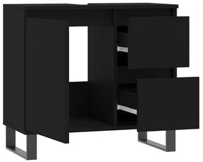 Armário de casa de banho 65x33x60cm derivados de madeira preto