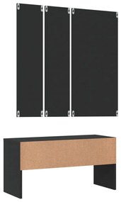Conjunto de móveis de corredor derivados de madeira preto