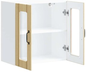 Armário de parede de cozinha porta vidro Lucca carvalho sonoma