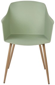 Conjunto de 2 cadeiras de jantar verdes claras e madeira clara FONDA II Beliani