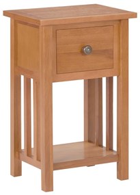 Mesa de apoio com gaveta 35x27x55 cm madeira carvalho maciça