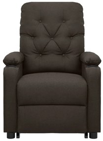 Poltrona elevatória de massagens tecido castanho-escuro