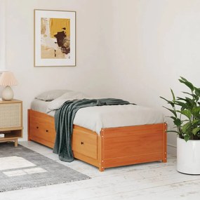 Sofá-cama sem colchão 90x200 cm pinho maciço castanho-mel
