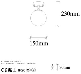 Candeeiro Suspenso Atmaca – Vintage – 15 x 15 cm