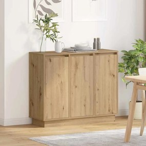 Sideboard vidaXL com LED Carvalho Artesanal 90x32x75 cm em Madeira de Engenharia
