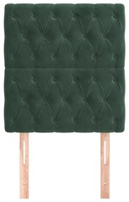 Cabeceira de cama 2 pcs veludo 80x7x78/88 cm verde-escuro