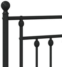 Estrutura de cama com cabeceira 160x200 cm metal preto